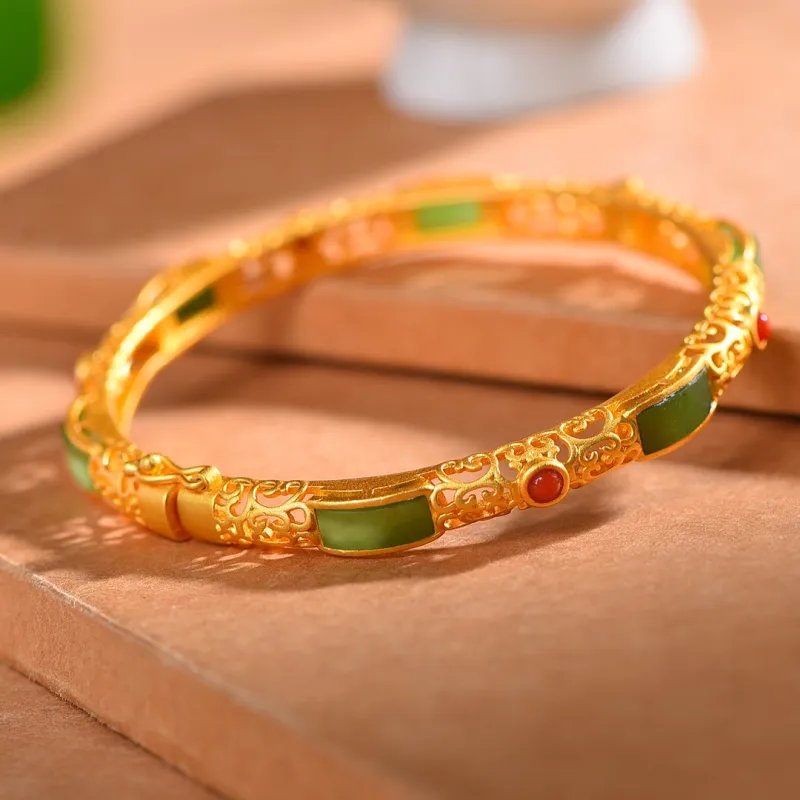 Jade Charm Yao Bangles Jasper Women's-5