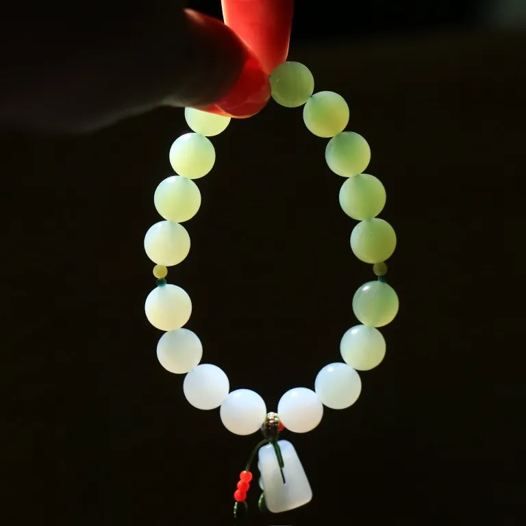 Jade Charm Yao Hetian Jade Bracelets White Jade/Pale Greenish White Jade Unisex-6