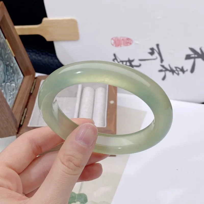 Jade Charm Yao Serpentine Jade Bangles Women's-2
