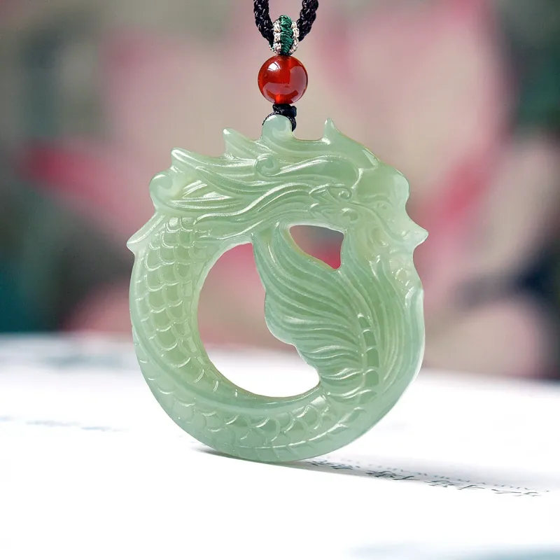 Jade Charm Yao Hetian Jade Necklaces White Jade/Pale Greenish White Jade Unisex-3