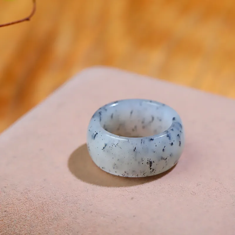 Jade Charm Yao Rings Blue And White Unisex-1