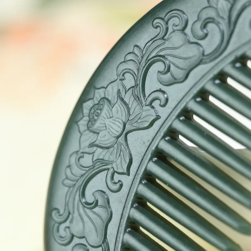 Jade Charm Yao Hetian Jade Comb Green Jade Unisex-2