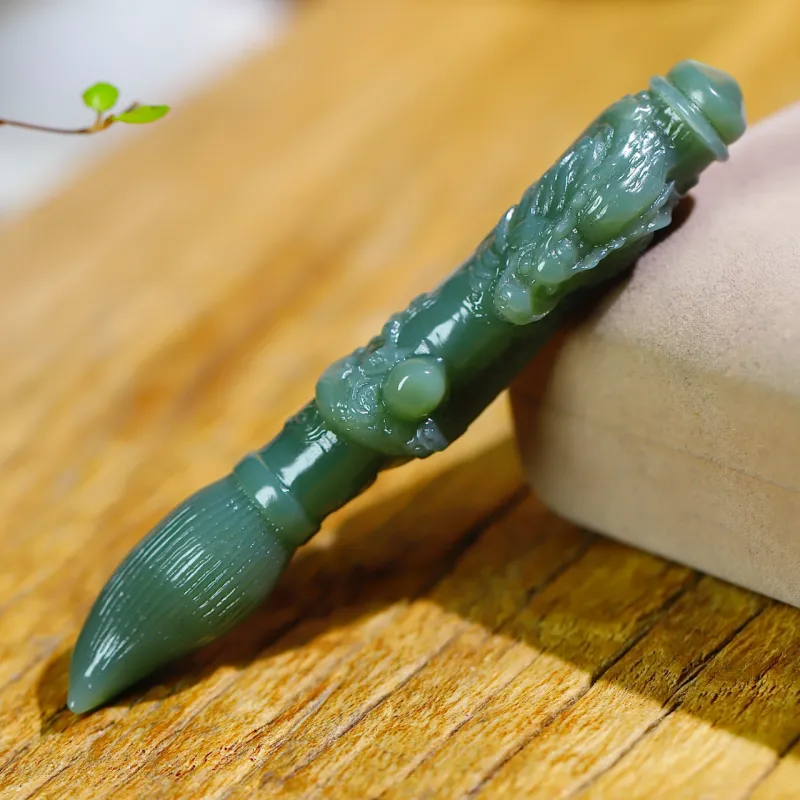 Jade Charm Yao Hetian Jade Pendants Green Jade Unisex-6