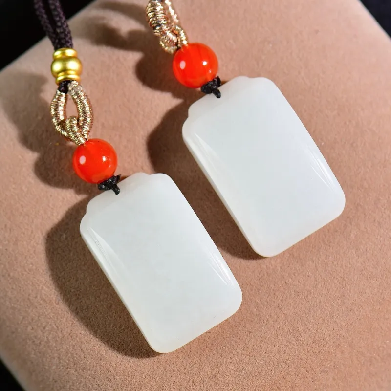 Jade Charm Yao Hetian Jade Pendants White Jade/Pale Greenish White Jade Unisex-2