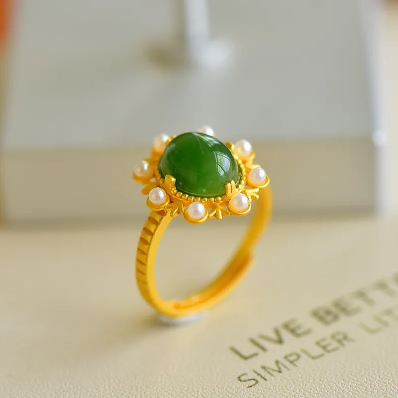 Jade Charm Yao Hetian Jade Rings Jasper Women's-4