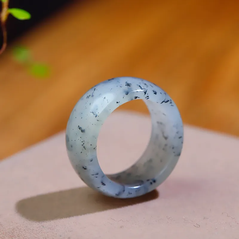 Jade Charm Yao Rings Blue And White Unisex-2