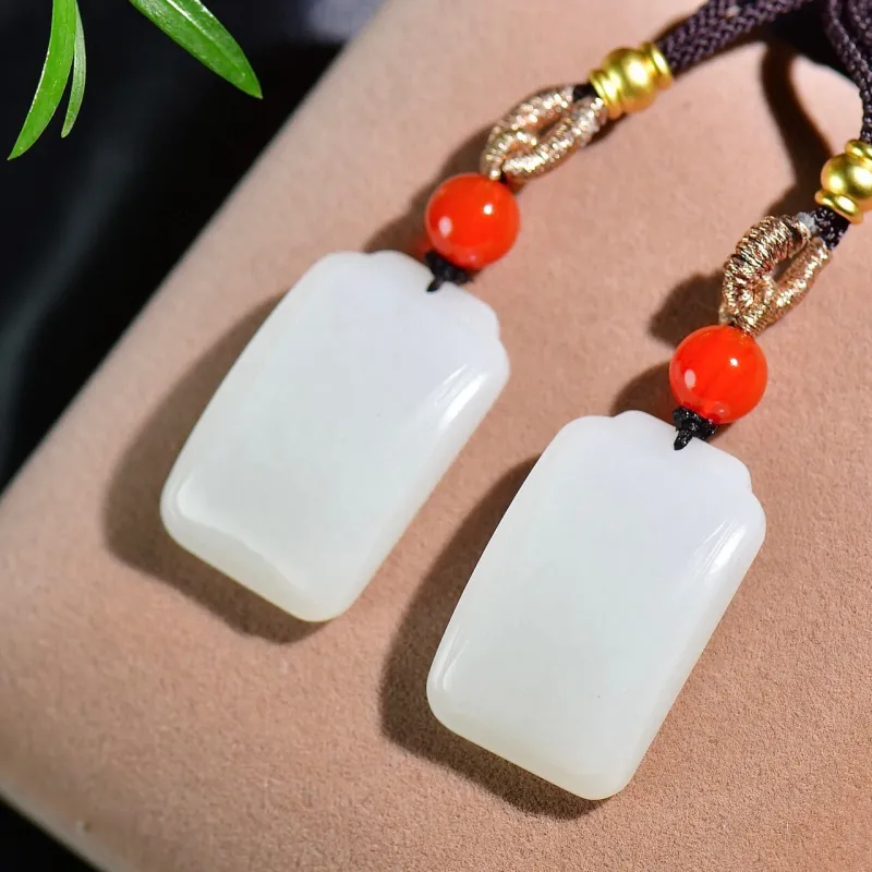 Jade Charm Yao Hetian Jade Pendants White Jade/Pale Greenish White Jade Unisex-1