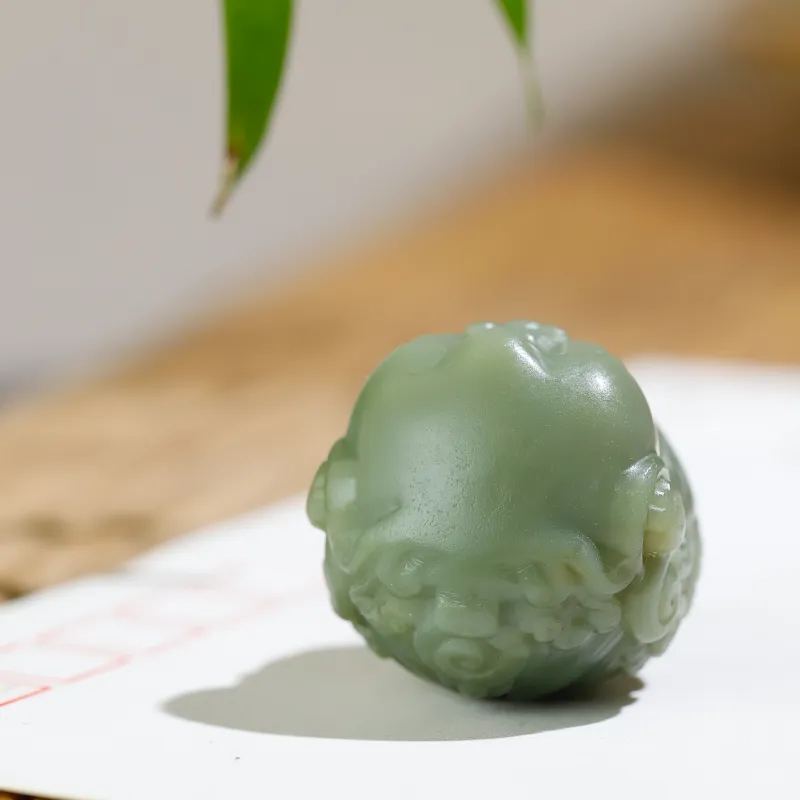 Jade Charm Yao Hetian Jade Pendants Green Jade Unisex-3