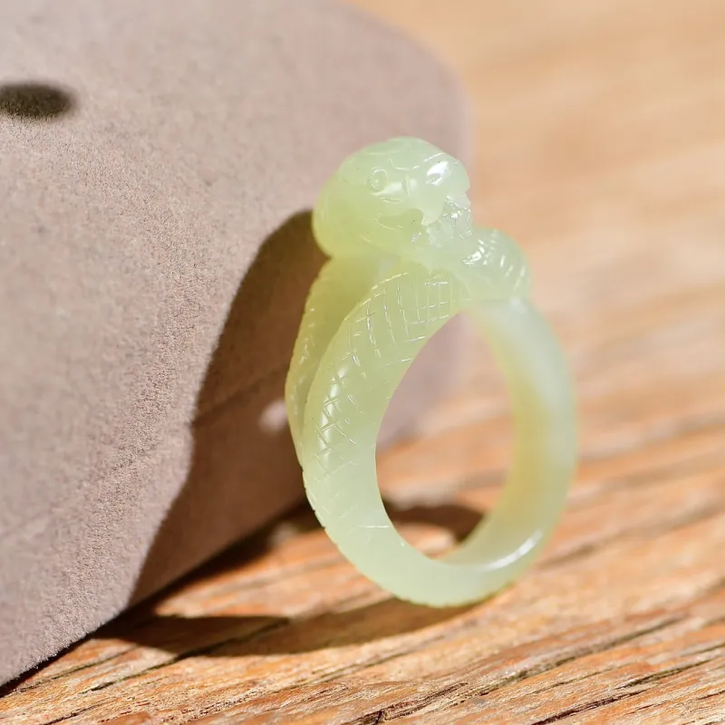 Jade Charm Yao Hetian Jade Rings White Jade/Pale Greenish White Jade Unisex-1