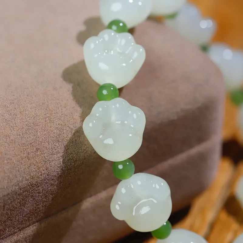 Jade Charm Yao Bracelets White Jade/Pale Greenish White Jade Unisex-4