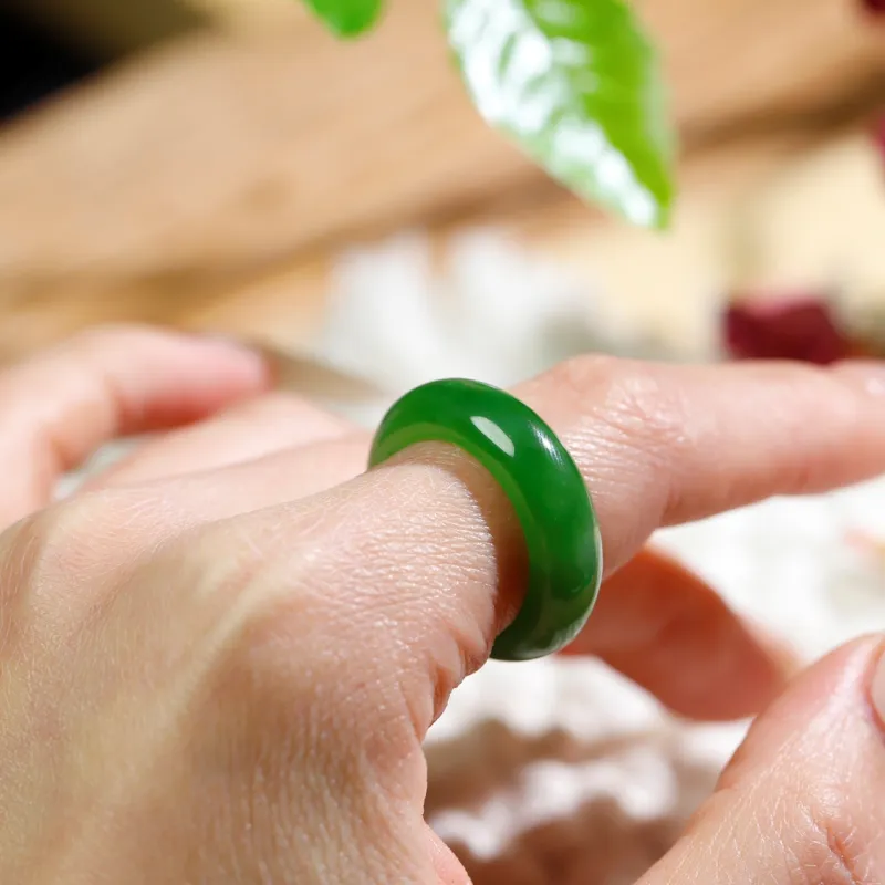 Jade Charm Yao Hetian Jade Rings Jasper Unisex-3