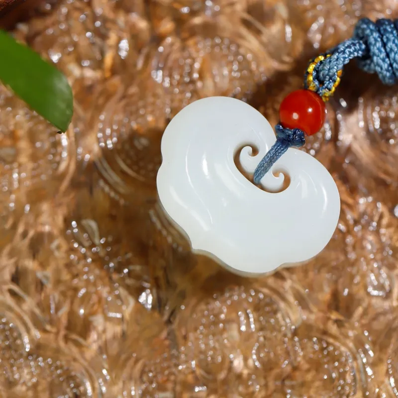 Jade Charm Yao Hetian Jade Necklaces White Jade/Pale Greenish White Jade Women's-5