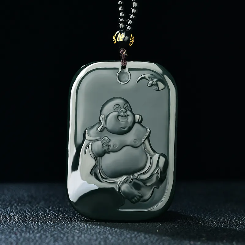 Jade Charm Yao Hetian Jade Necklaces Green Jade Unisex-2