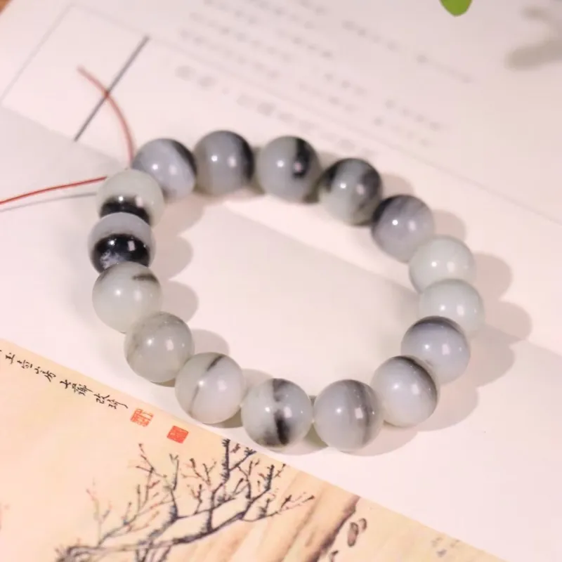 Jade Charm Yao Hetian Jade Bracelets Blue And White Unisex-4