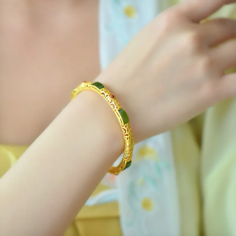 Jade Charm Yao Bangles Jasper Women's-1