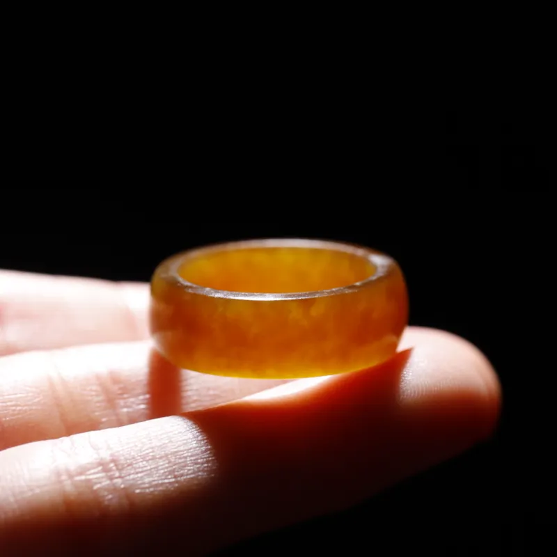 Jade Charm Yao Hetian Jade Rings Sugar Jade Unisex-5