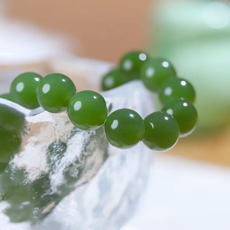 Jade Charm Yao Hetian Jade Bracelets Green Jade Unisex-3