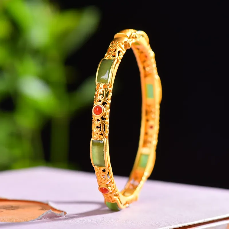 Jade Charm Yao Bangles Jasper Women's-2