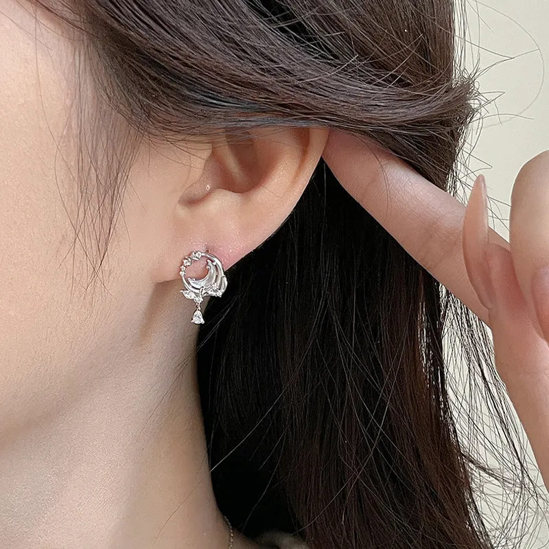 MINTLEAF S925 Silver Earrings Women's Silver White-2