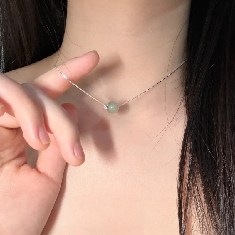 MINTLEAF Necklaces White Jade/Pale Greenish White Jade Women's-4