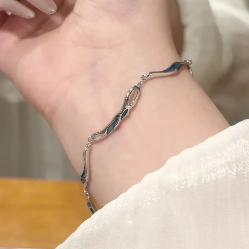 MINTLEAF Copper Bracelets Unisex Silver White-3