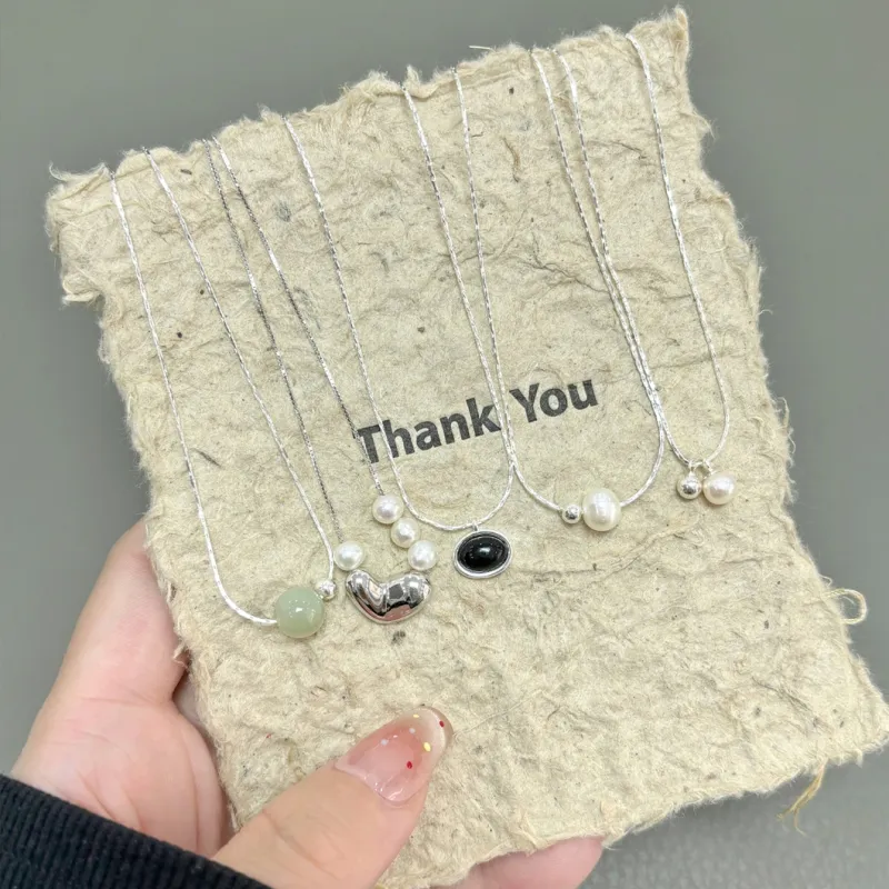 MINTLEAF Necklaces White Jade/Pale Greenish White Jade Women's-5