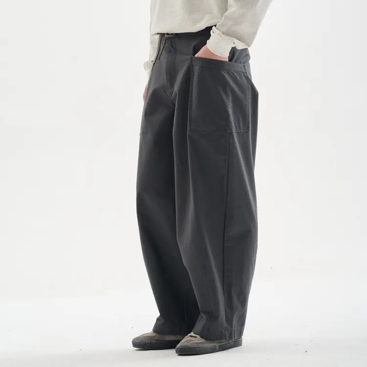 BUTTBILL 100% Cotton Drawstring Casual Pants Unisex-2