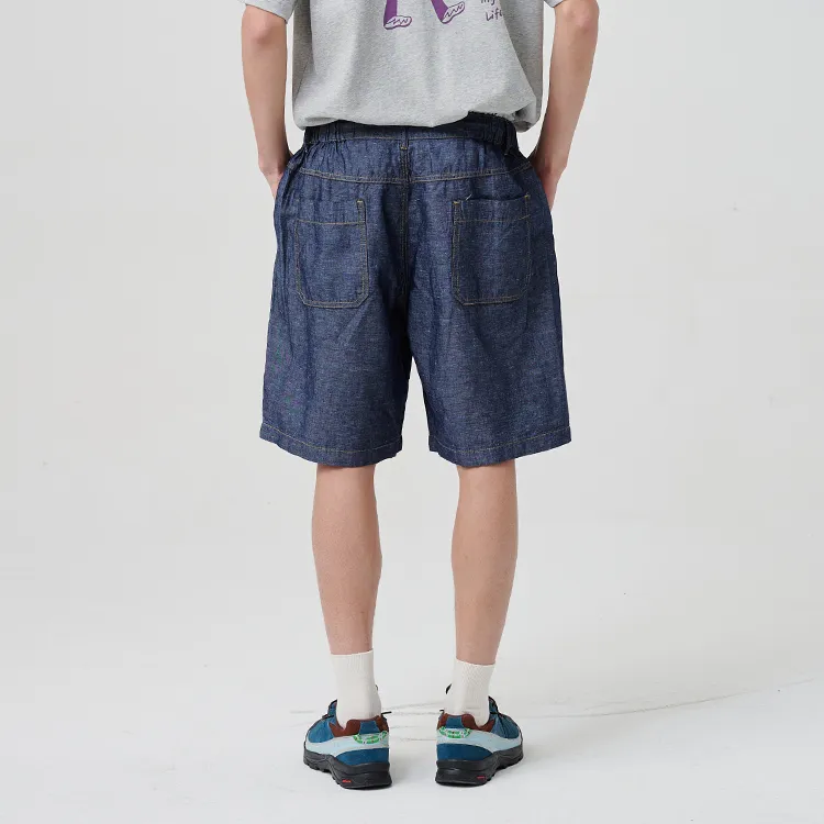 BUTTBILL Denim Shorts Unisex Blue-3