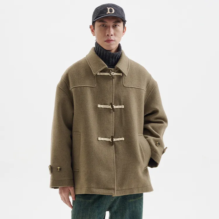 BUTTBILL Puffer Jacket Woolen Trench Coat Unisex-6