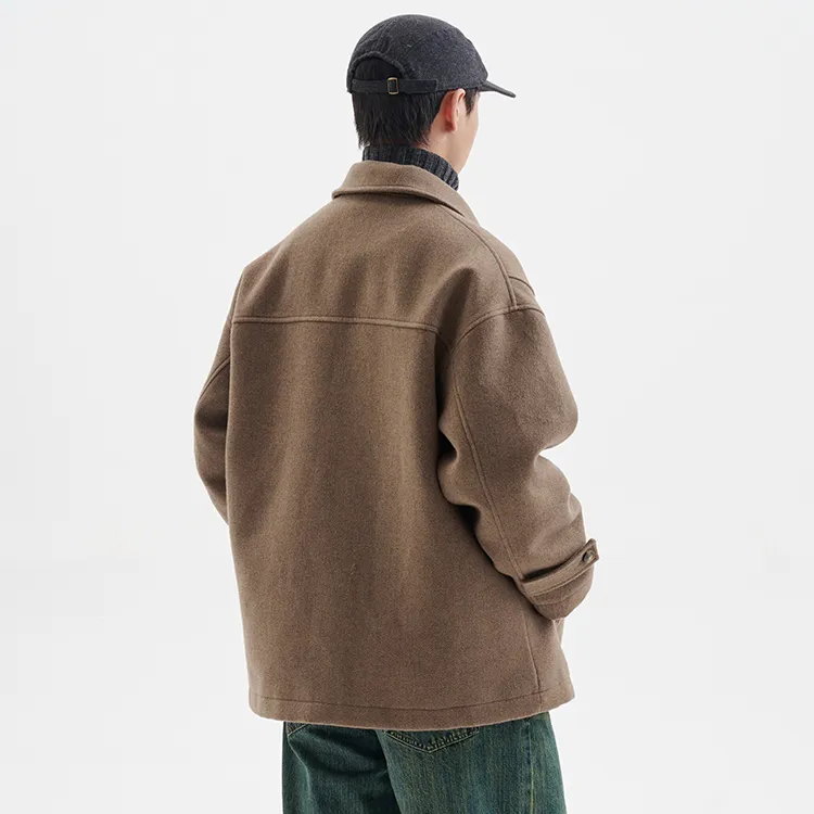 BUTTBILL Puffer Jacket Woolen Trench Coat Unisex-7