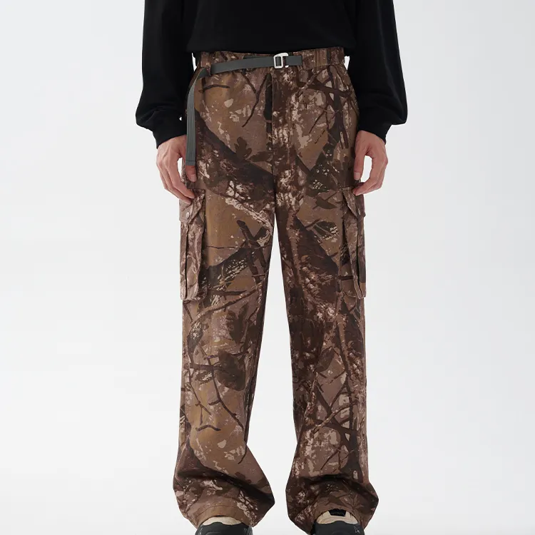 BUTTBILL Cargo Pants Unisex Branch Camouflage-1