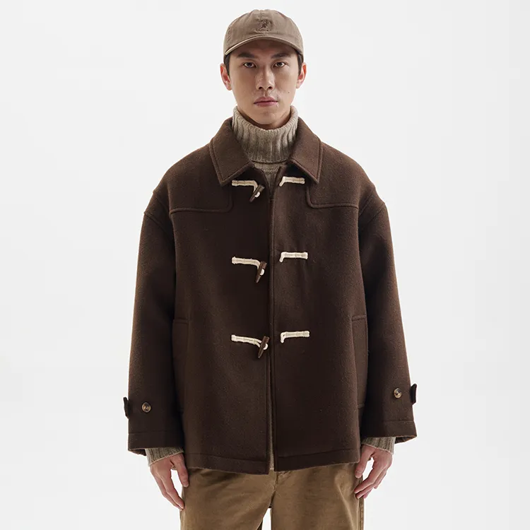 BUTTBILL Puffer Jacket Woolen Trench Coat Unisex-2