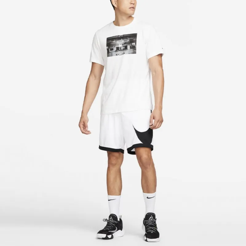 Nike Casual Sportswear Men Clothing Sets Black Top+White Shorts-3