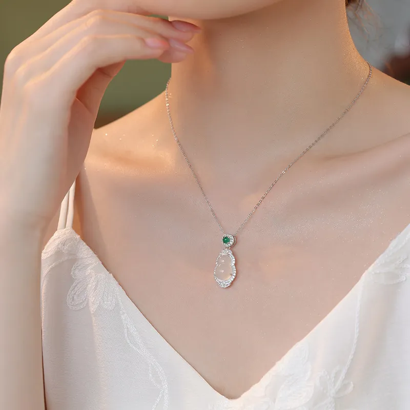 9i Chalcedony Collarbone Chain Women's-2