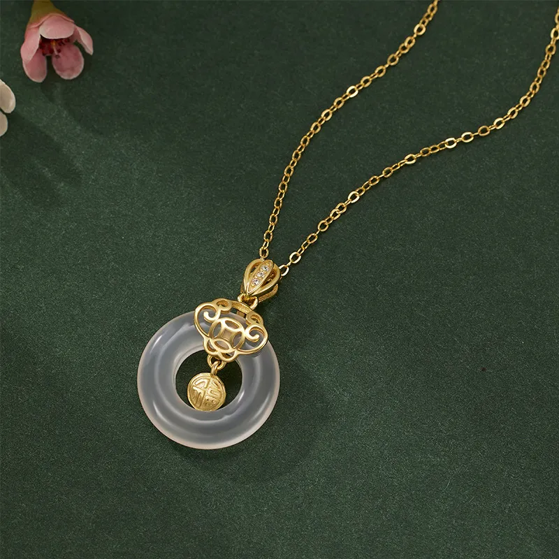 LOVING Chalcedony Jade Necklaces Women's-1