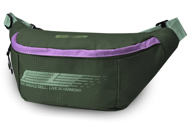 FINITE LOOP Eco-Friendly Fabric One Shoulder Fanny Pack Crossbody Bag Unisex White-6