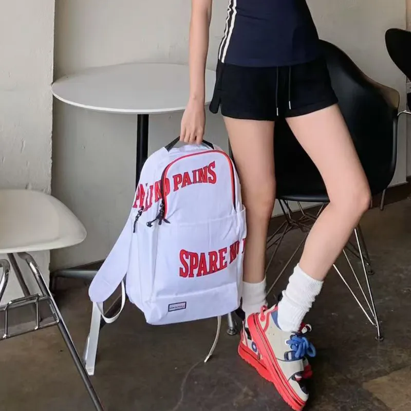 Spare No Pains. Polyester Basketball Backpack Regular Unisex Black Red-11