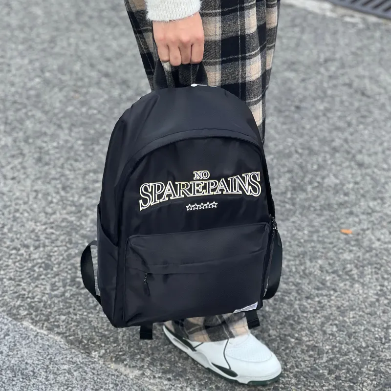 Spare No Pains. Polyester Backpack Regular Unisex White-10