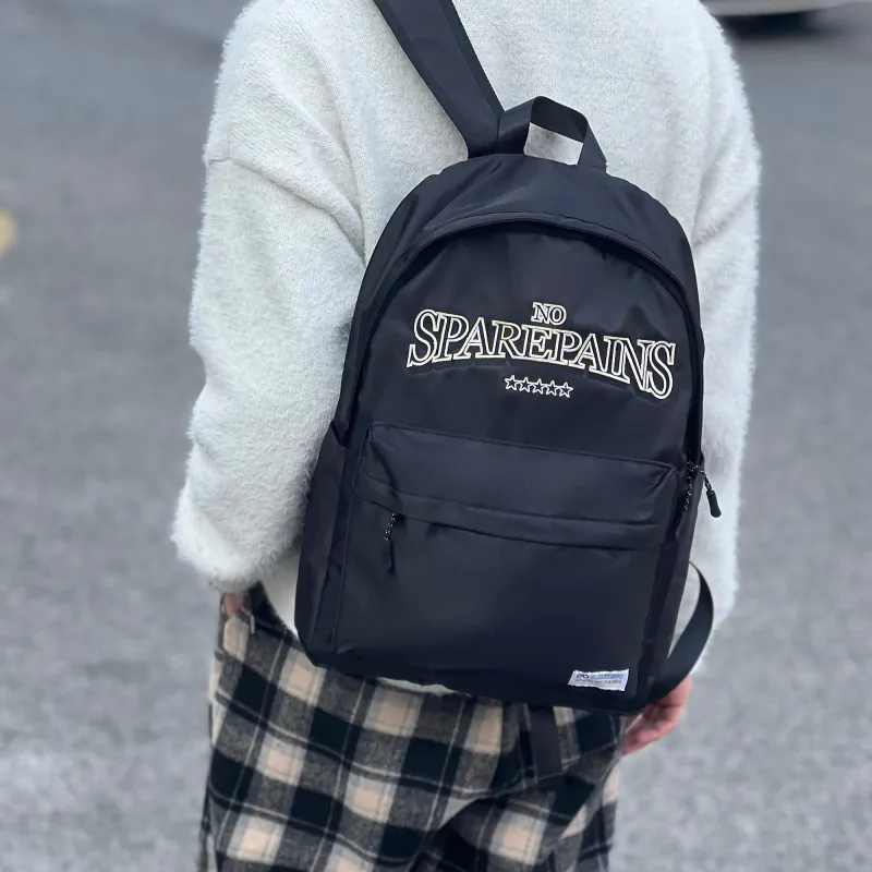 Spare No Pains. Polyester Backpack Regular Unisex White-9