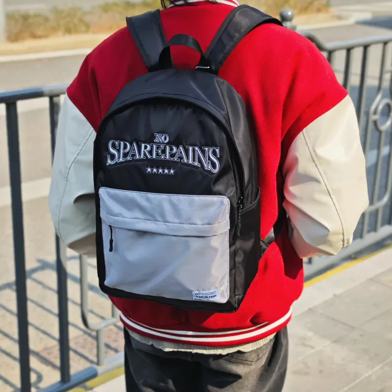 Spare No Pains. Polyester Backpack Regular Unisex White-15