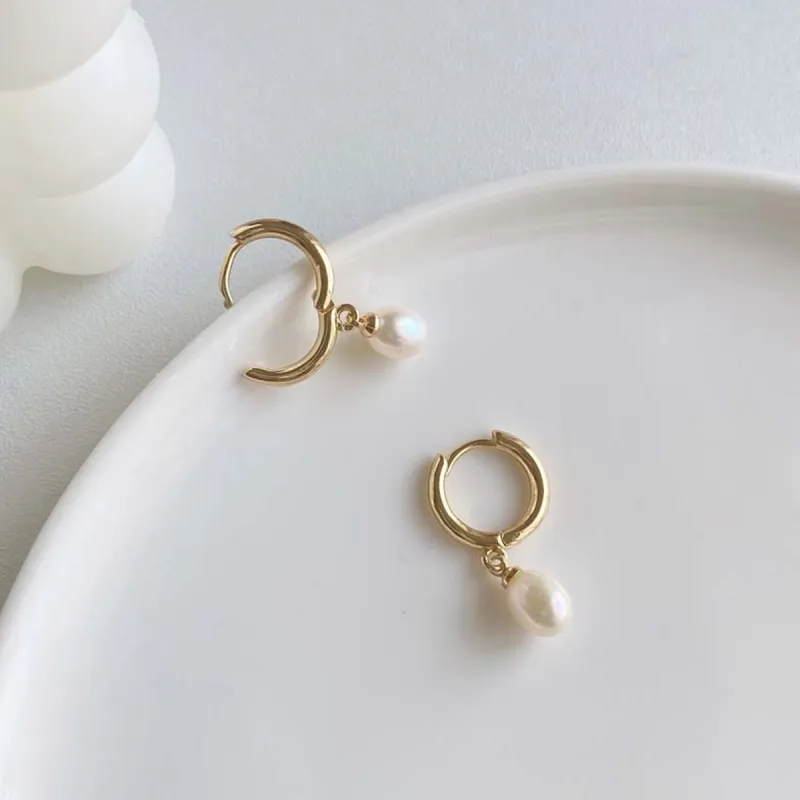 LIANGCAI Alloy Faux Pearl Earrings Women's-5