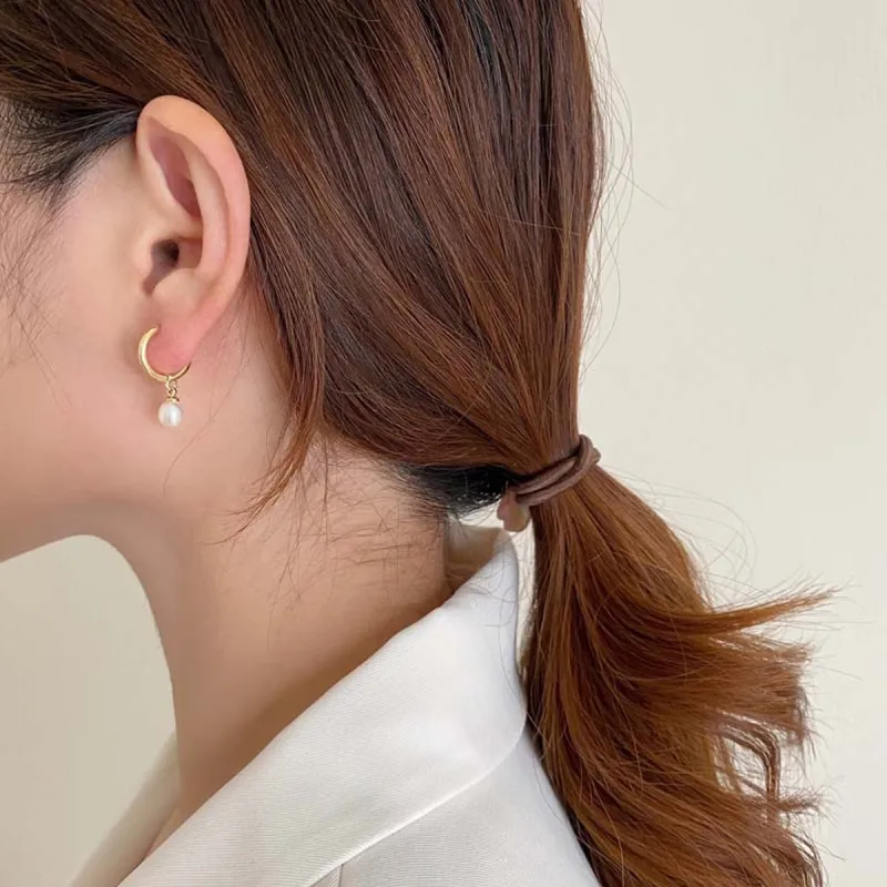 LIANGCAI Alloy Faux Pearl Earrings Women's-1