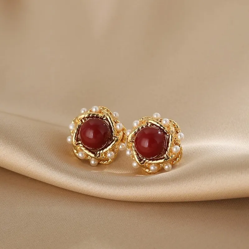 LIANGCAI Alloy Faux Pearl Earrings Women's-4