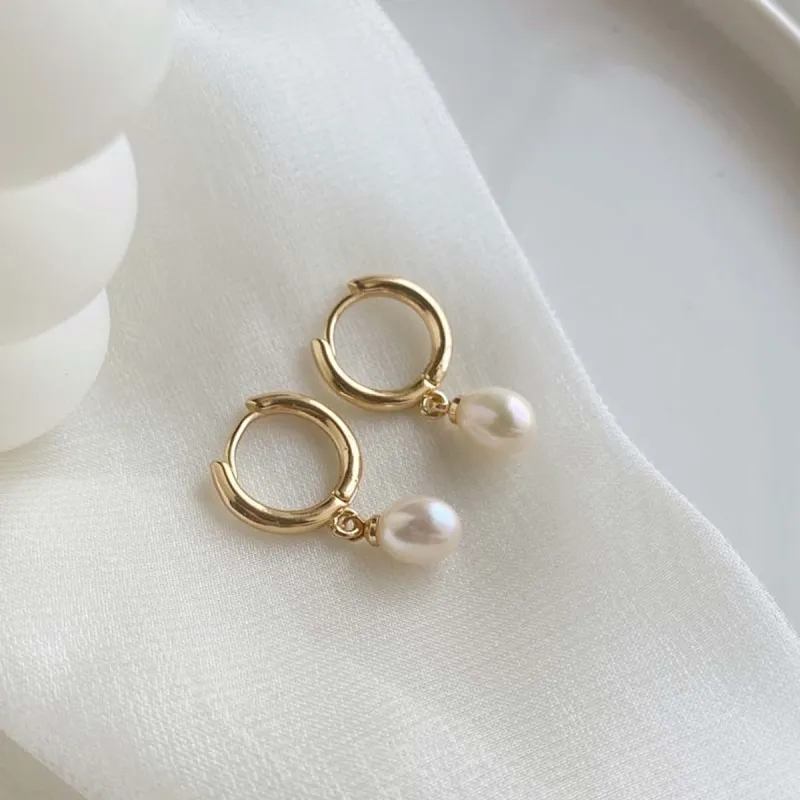 LIANGCAI Alloy Faux Pearl Earrings Women's-3