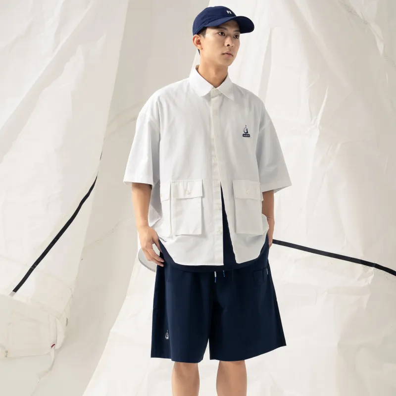 Nautica White Sail Short Sleeved Shirt Unisex White-4