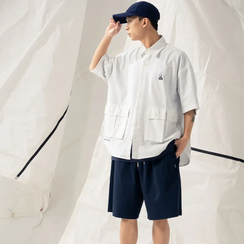 Nautica White Sail Short Sleeved Shirt Unisex White-3