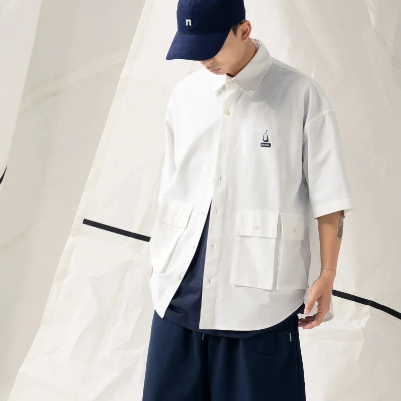 Nautica White Sail Short Sleeved Shirt Unisex White-6
