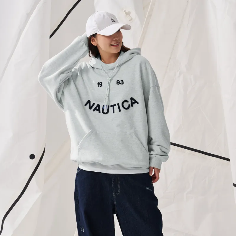Nautica White Sail Long-Sleeved Sweatshirt Unisex-24