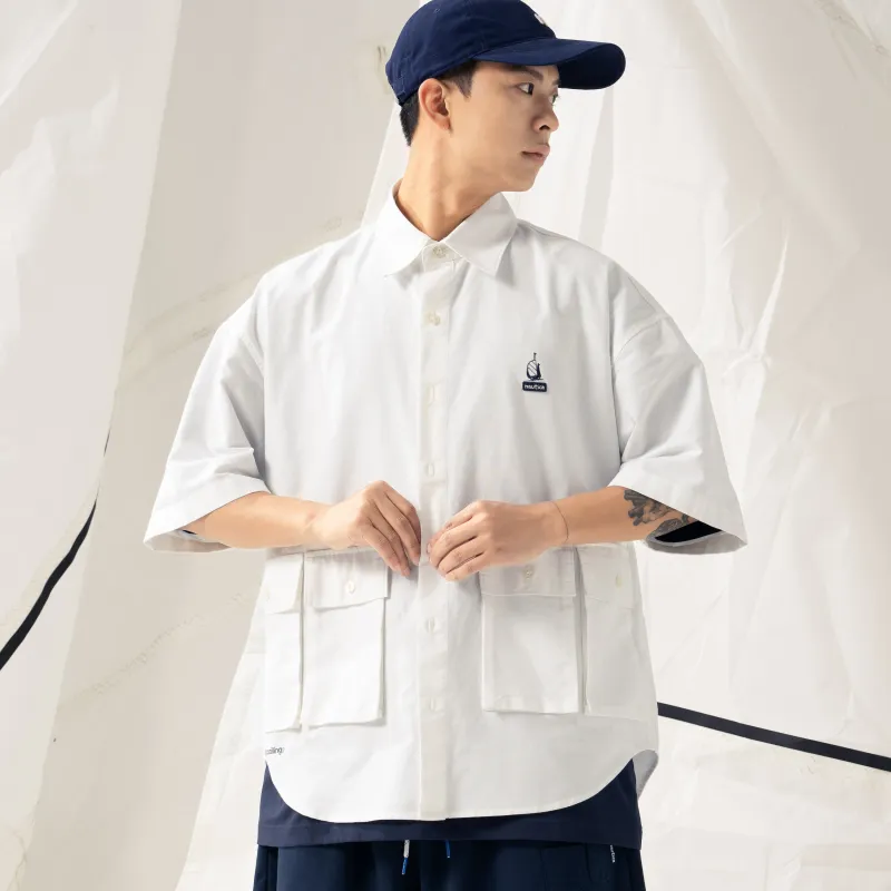 Nautica White Sail Short Sleeved Shirt Unisex White-5