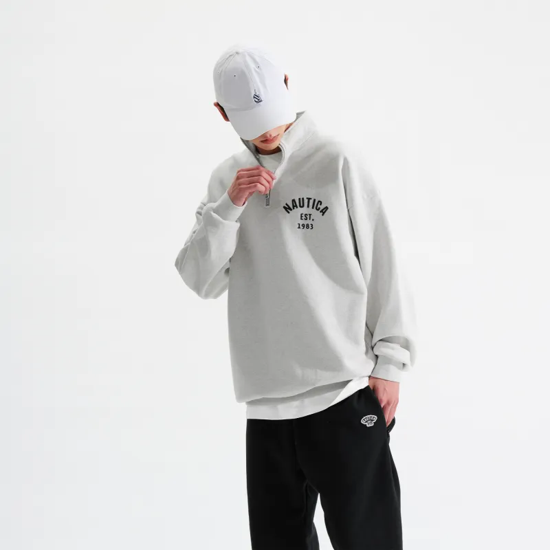 Nautica White Sail Long Sleeved Sweatshirt Unisex-3